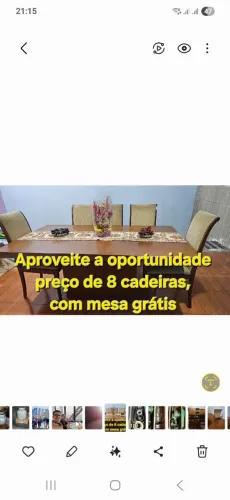 Mesa de Jantar com 8 Cadeiras - Oportunidade!