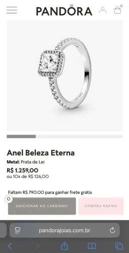 Anel Beleza Eterna - Pandora