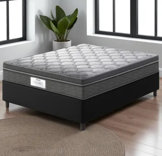 Cama box casal Conjunto Base e colchão D28 ortopédico novo 