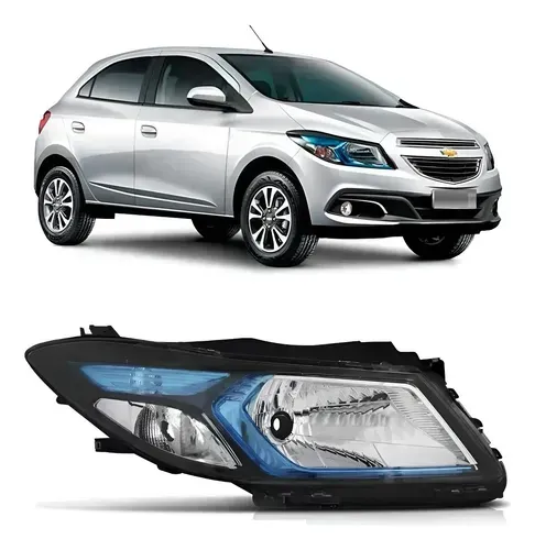 Farol Preto Onix 2012 2013 14 A 2016 Com Friso Azul