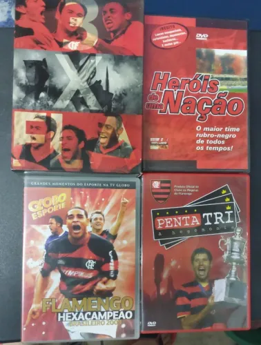 6 DVDs do Flamengo - Herois da Nação, 3x (Box), Penta Tri e Hexacampeão
