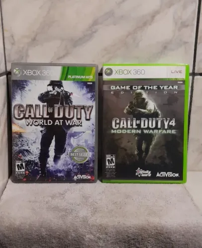 Jogos Originais De XBOX 360 - Call Of Duty World At War + Call Of Duty 4 Modern Warfare