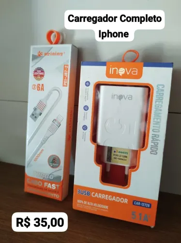 Carregador Completo iPhone Cabo Turbo Fast e Fonte 5.1A Novo