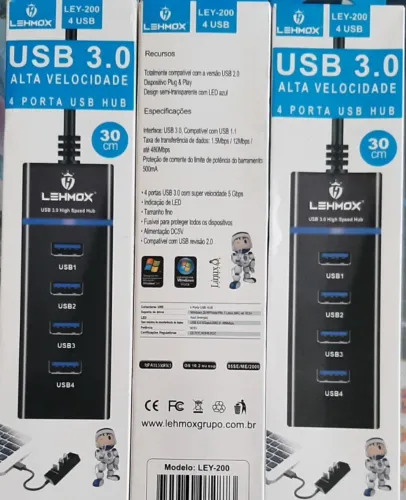 Hub 4 Portas com Usb 3.0 de Alta velocidade !! plug end play