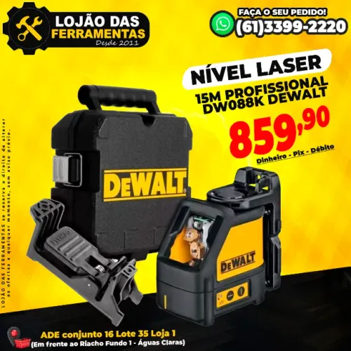 Nível Laser 15m Profissional Dw088k Dewalt