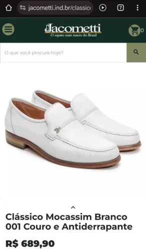 Mocassim branco em couro Jacometti