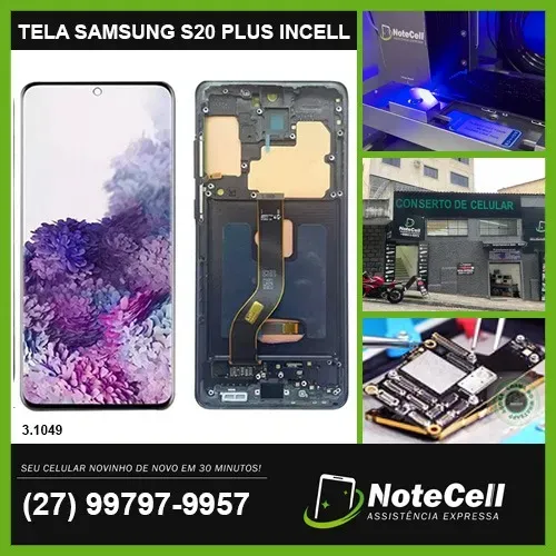 TELA / DISPLAY P/ SAMSUNG S20 PLUS TLED INCELL COM ARO APENAS BIOMETRIA FACIAL 