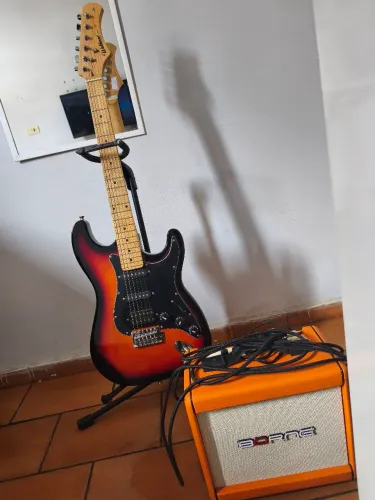 Guitarra+cubo+cabo e suporte