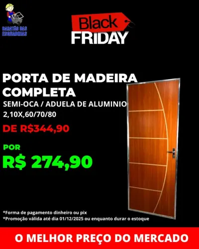 PORTA DE MADEIRA COMPLETA - Promoção!
