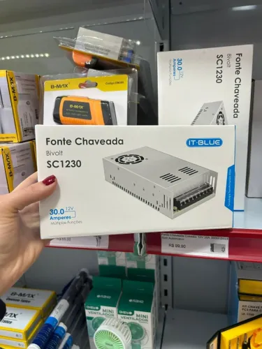 Fonte Chaveada 30A Colméia para Som Automotivo