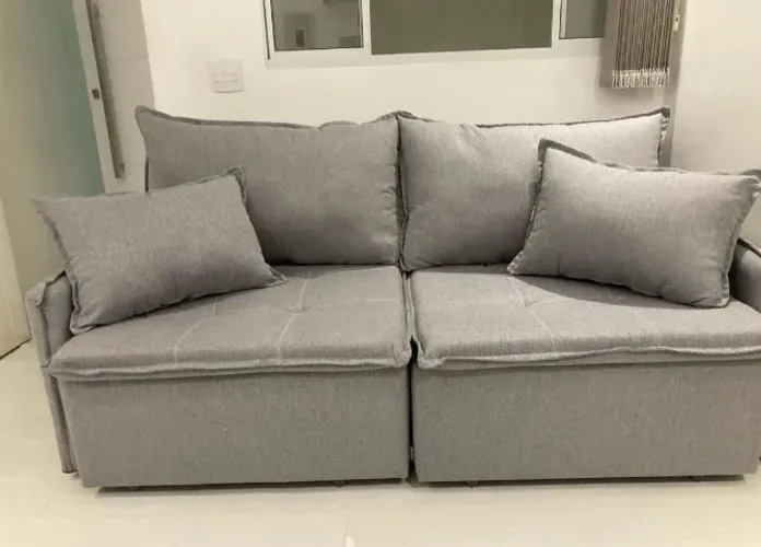 Sofá Retrátil 3 em 1 Suede - Conforto sem Caixa