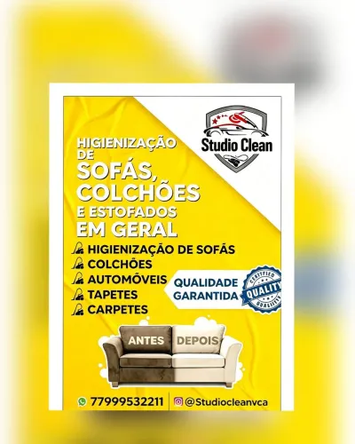 Higienizaçao de sofá e limpeza
