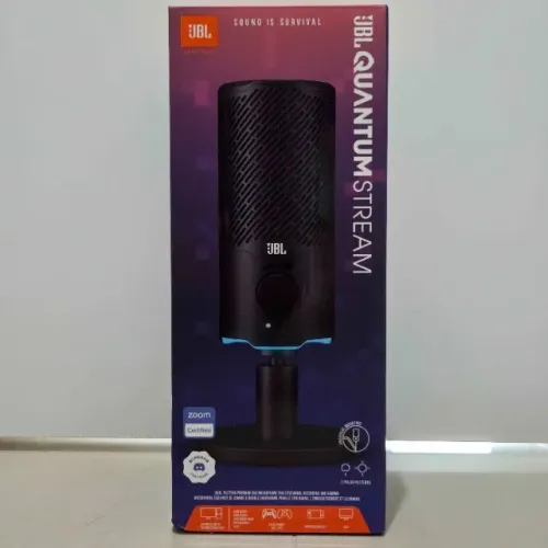 Microfone JBL Quantum Stream RGB Otimizado pra PC/MAC/PS5/PS4/Nintendo Switch JBLQSTREAMBL