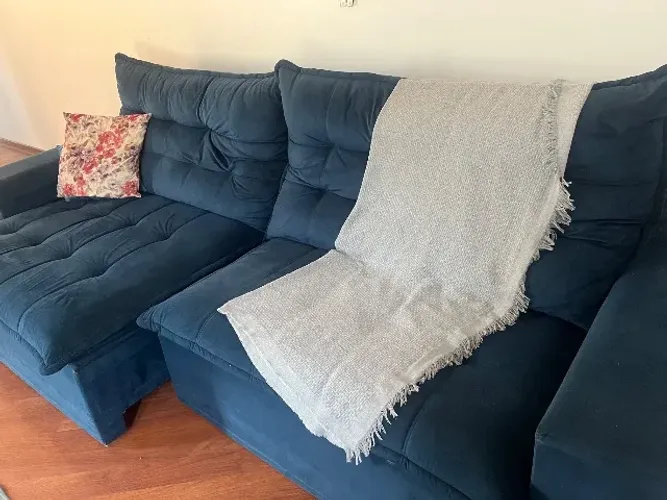 Lindo Sofá Gigante /tecido suede 2.90 azul marinho 