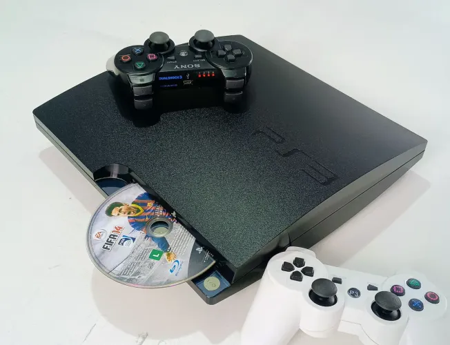 PS3 slim 320gb bloqueado (aceita cartão)