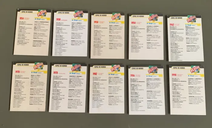 Cards das Copas Revista Placar - 10 Cards