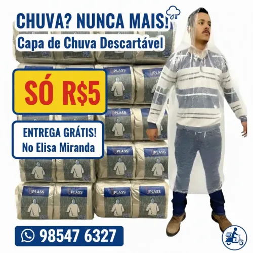 Capa de chuva descartável