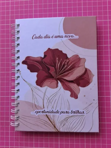 Agenda Permanente Caderno A5 Floral Personalizada
