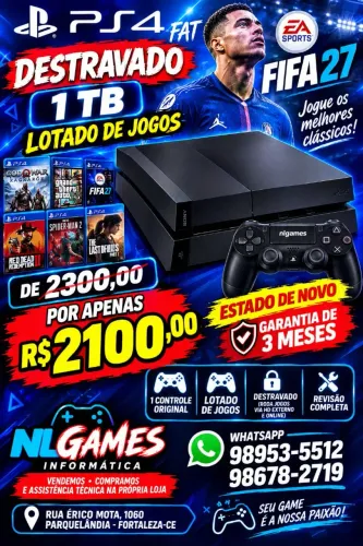 Ps4 fat destravdo 1TB