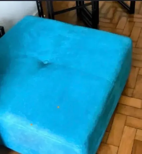 PUFF TOK&STOCK 80x80 azul turquesa