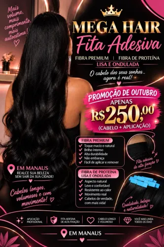 Mega Hair de fibra Premiun