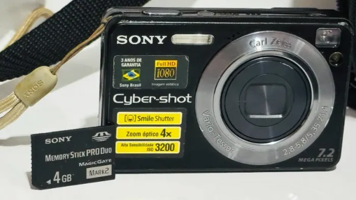Câmera Sony Cyber-shot DSC-W110 Original Completa | 7.2MP | Funcionando | kit completo