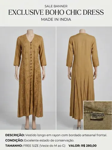 BELÍSSIMO VESTIDO INDIANO PERFEITO ESTADO