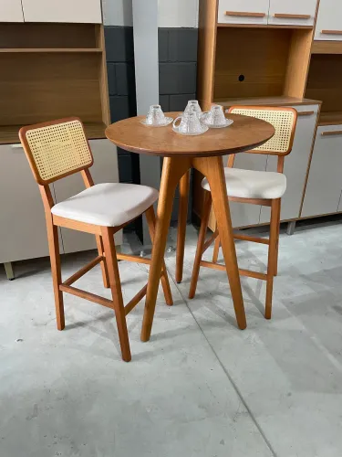 BISTRO LAMINADO COM 2 BANQUETAS LAMINADAS
