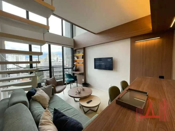 Apartamento Duplex MOBILIADO para Locação com 1 dormitório, com 34 m² - Vila Madalena