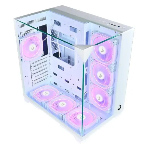 Gabinete Gamer Rise Mode Full Glass Mid Tower - White SEM FANS