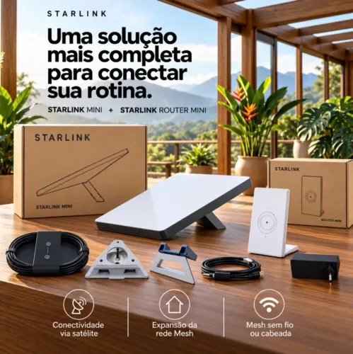 Kit Starlink mini com ROUTEADOR Starlink ANATEL