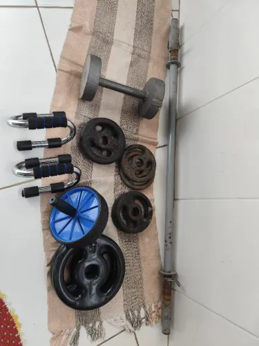 Kit treino em casa anilhas halteres musculação