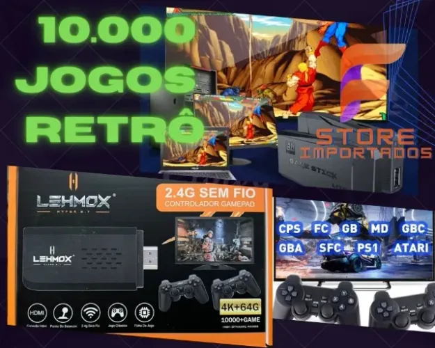 ídeo Game Wirelles 2.4 controle sem fio 10000 jogos