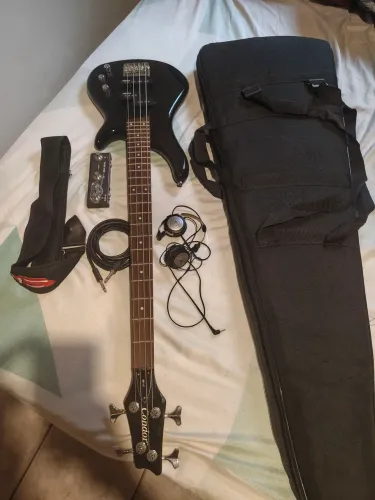 Kit Completo Contrabaixo Condor BX-12 + Pedaleira M-Vave Tank Mini + Acessórios