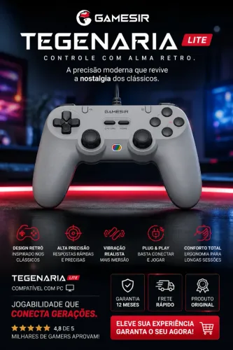 Controlador de Jogo Com Fio GameSir Tegenaria Lite Hall Effect Novo Lacrado
