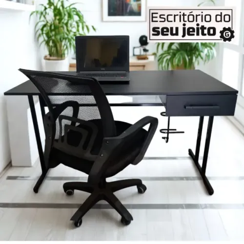 Escrivaninha Nova com Gaveta 1,20M Mesa Reforçada Multiuso Escritório Computador Notebook