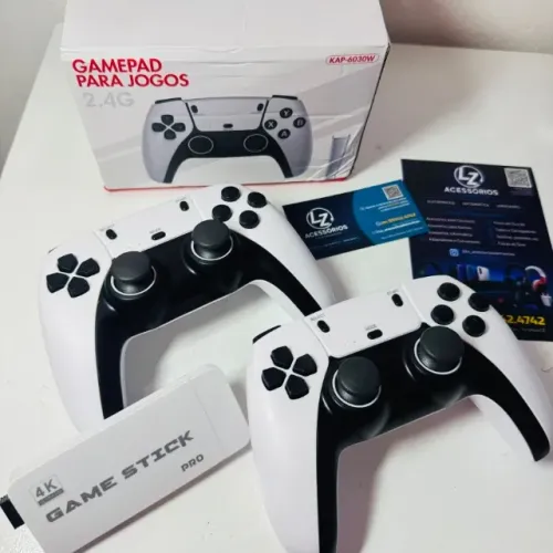  Game Stick M15Plus  + 2 controles sem fio