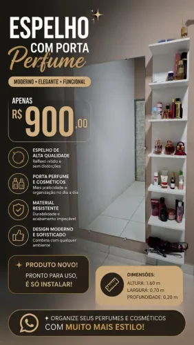 Espelho com Porta Perfume
