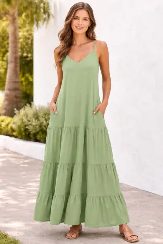 Vestido longo da Shoulder