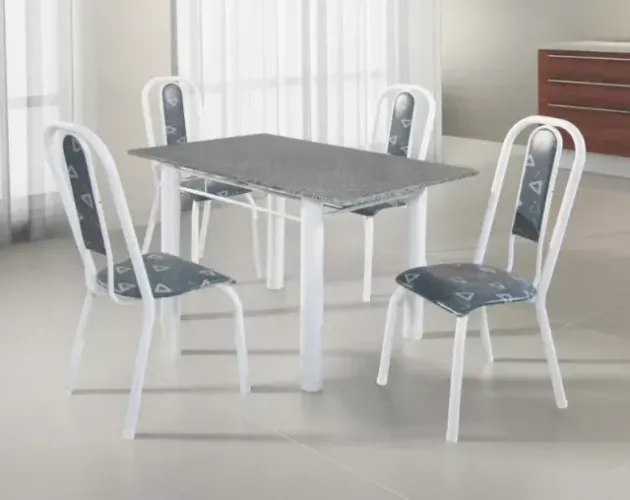 Mesa de cozinha com 1,20cmd e largura 4 cadeiras
