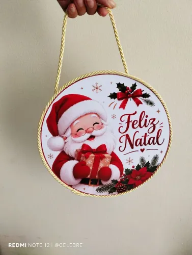 Placa Natalina de MDF , 20cm