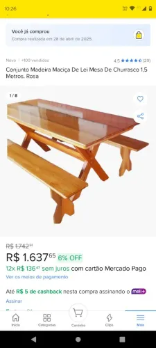 Mesa madeira maciça