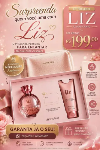 Kit Liz ( perfume + hidratante corporal+ nécessaire )