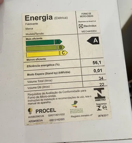 Micro-ondas Electrolux de bancada Branco 34L