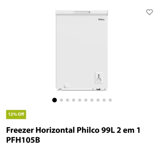 Freezer Horizontal Philco 99 Litros LACRADO/NOVO