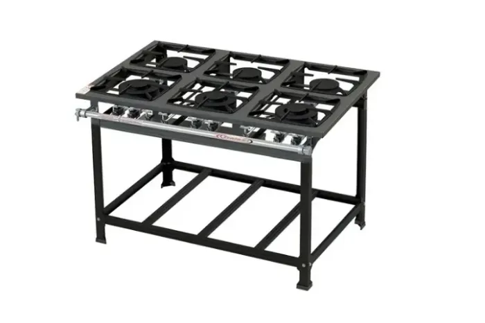 Fogão 6 Bocas Baixa Pressão Luxo 30x30 3QS/3QD - Queimador Triplo e Mesa Estampada 