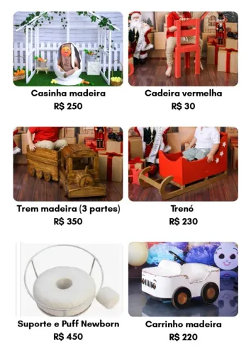 Props e mais itens para compor cenário Fotográfico