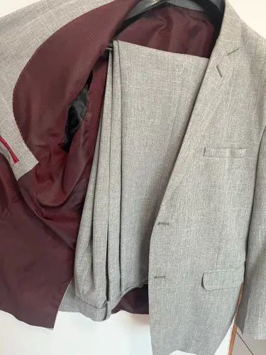 Paletó Cinza Claro com efeito mesclado