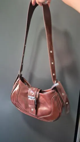 Bolsa couro fake marrom