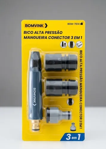 Bico de alta pressão para mangueira com conectores 3 em 1